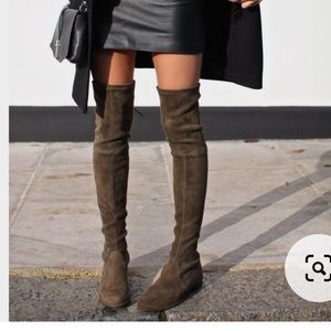 Stuart Weitzman Lowland OTK Boots Taupe Size 7.5 / 38. NEW condition